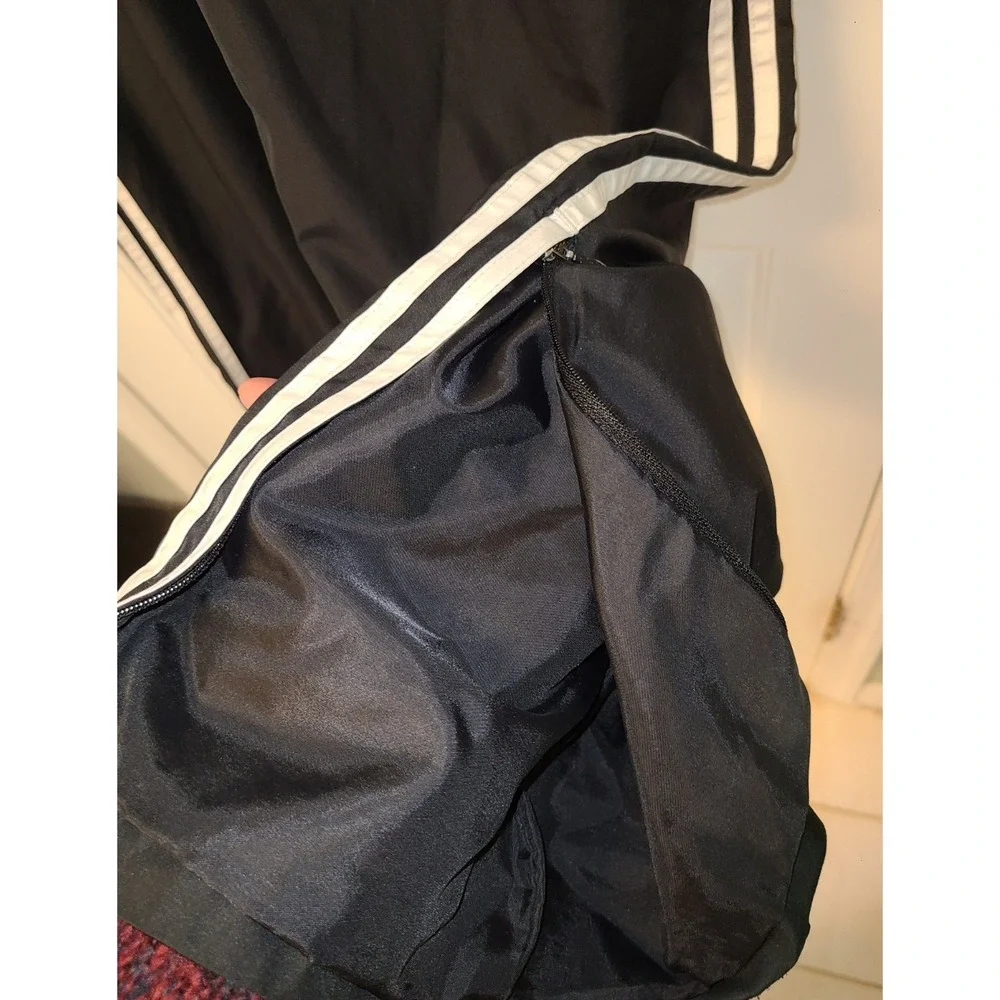 Adidas‎ Track Pants Mens Medium Black 3 Stripe Made Cotton Elastic Track Pants